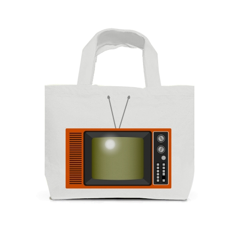 商品詳細 レトロな昭和の可愛いテレビのイラスト トートバッグs ライトグレー デザインtシャツ通販clubt