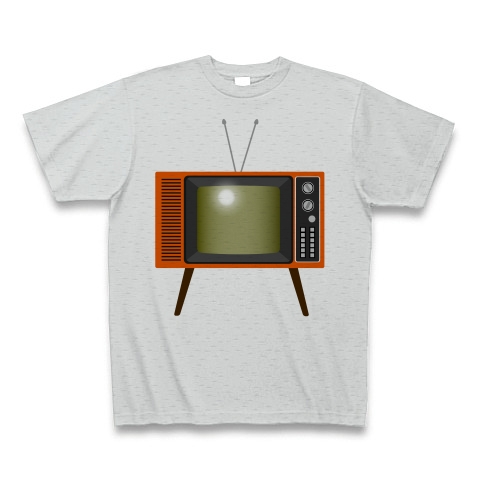 商品詳細 レトロな昭和の可愛いテレビのイラスト 脚付き Tシャツ グレー デザインtシャツ通販clubt