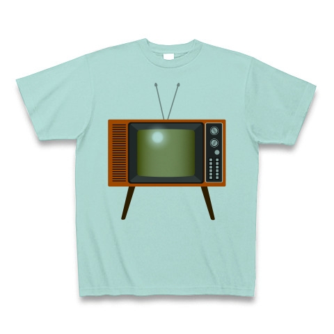 商品詳細 レトロな昭和の可愛いテレビのイラスト 脚付き Tシャツ アクア デザインtシャツ通販clubt