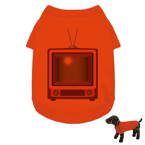 商品詳細 レトロな昭和の可愛い茶色のテレビのイラスト ドッグウェア オレンジ デザインtシャツ通販clubt