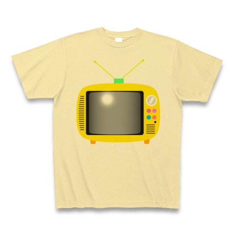 商品詳細 レトロで可愛いポータブルテレビのイラスト 画面オフ Tシャツ ナチュラル デザインtシャツ通販clubt