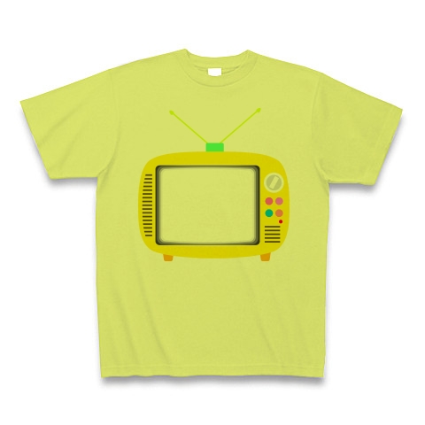 商品詳細 レトロで可愛いポータブルテレビのイラスト 画面オン Tシャツ ライトグリーン デザインtシャツ通販clubt