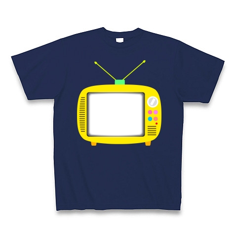 商品詳細 レトロで可愛いポータブルテレビのイラスト 画面オン Tシャツ Pure Color Print ジャパンブルー デザインtシャツ通販clubt