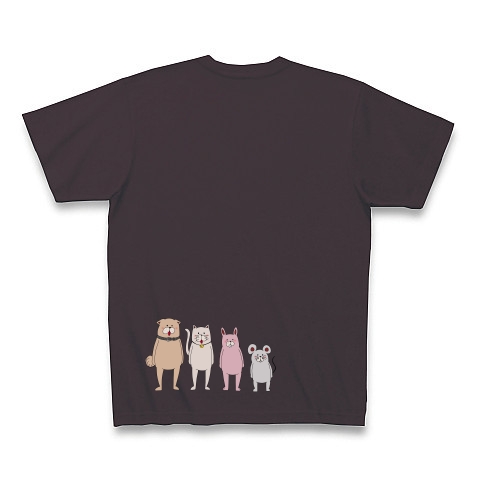 商品詳細 キモカワ動物 Tシャツ Pure Color Print チャコール デザインtシャツ通販clubt