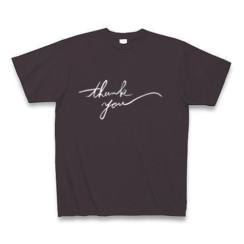 商品詳細 Thank You オシャレ手書き文字 ホワイト文字 Tシャツ Pure Color Print チャコール デザインtシャツ通販clubt