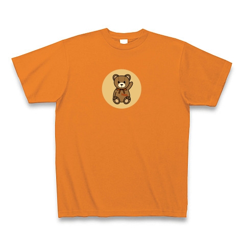 商品詳細 テディベア 丸フレーム Tシャツ Pure Color Print オレンジ デザインtシャツ通販clubt