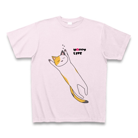 商品詳細 ゆるい猫の幸せ Tシャツ ピーチ デザインtシャツ通販clubt