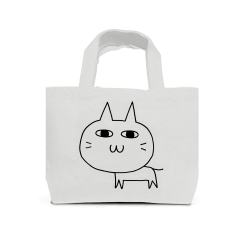 商品詳細 とにかくシンプルでゆるい猫 トートバッグs ライトグレー デザインtシャツ通販clubt