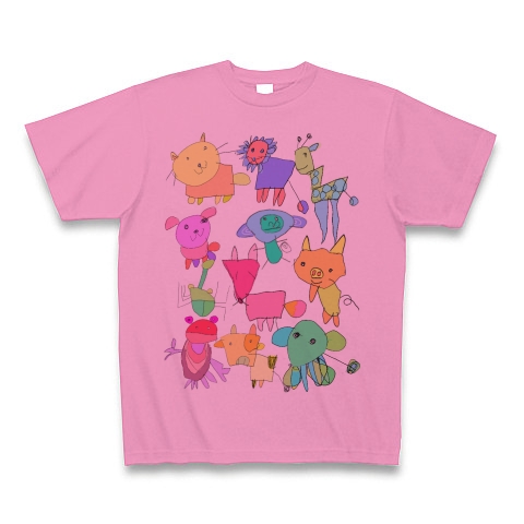 商品詳細 両面タイプ シュールでかわいい動物デザイン Tシャツ ピンク デザインtシャツ通販clubt