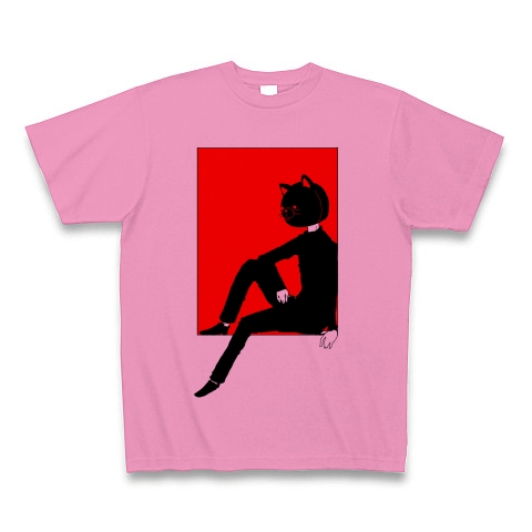 商品詳細 かっこいい猫の覆面 Tシャツ ピンク デザインtシャツ通販clubt