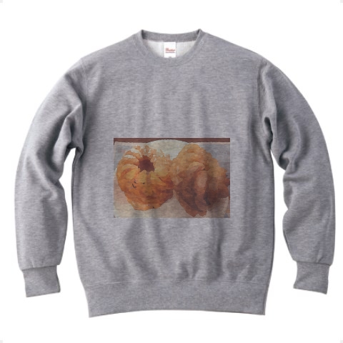 商品詳細 絵画風 食べ物2 トレーナー グレー デザインtシャツ通販clubt