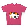 丸くなっている猫たち Tシャツ Pure Color Print(ホットピンク)