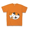 丸くなっている猫たち Tシャツ Pure Color Print(オレンジ)