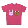 うさぎさんとクマさん Tシャツ Pure Color Print(ホットピンク)
