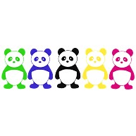 5色のパンダちゃん｜Tシャツ Pure Color Print｜ジャパンブルー