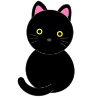 振り向く黒猫