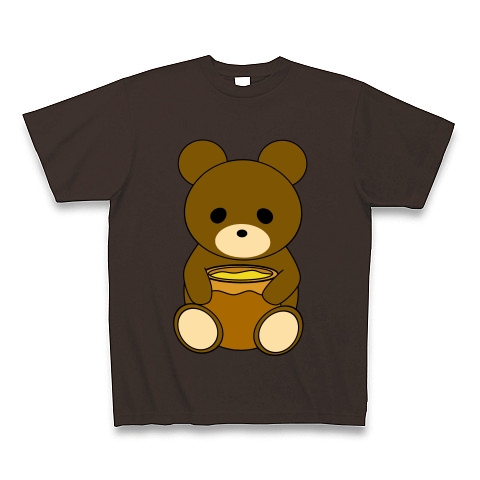 商品詳細 はちみつ大好き クマのぬいぐるみ Tシャツ Pure Color Print チョコレート デザインtシャツ通販clubt