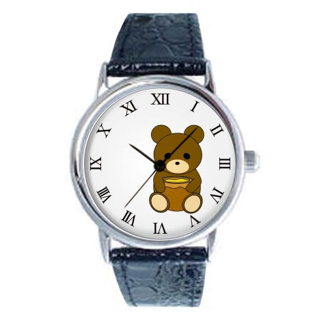 商品詳細 はちみつ大好き クマのぬいぐるみ 腕時計 ローマ数字 デザインtシャツ通販clubt