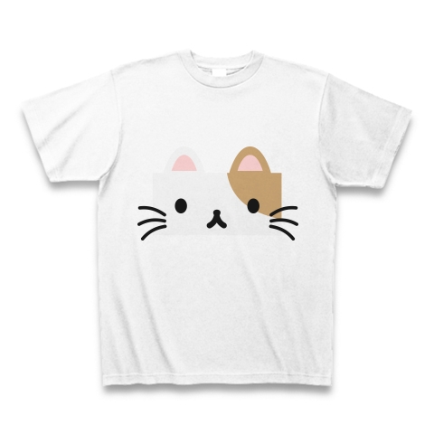 商品詳細 かわいい四角いねこのtシャツ Tシャツ ホワイト デザインtシャツ通販clubt