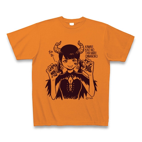 商品詳細 かわいい顔の単なる小悪魔な女の子 Tシャツ オレンジ デザインtシャツ通販clubt