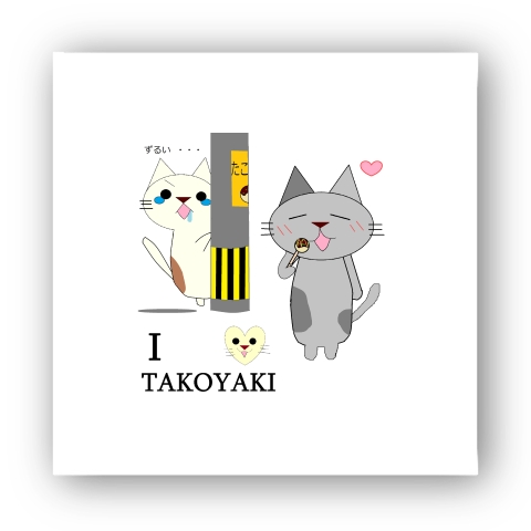 商品詳細 ｔシャツ他 Takoyaki Neko たこやき ねこ たこ焼き 猫 タコヤキ ネコ 大阪 おおさか オオサカ Oosaka Osaka マイクロファイバーハンドタオル ホワイト デザインtシャツ通販clubt