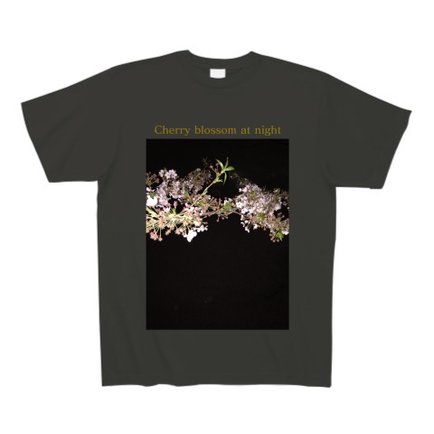 Cherry blossom at night｜Tシャツ Pure Color Print｜スモークブラック
