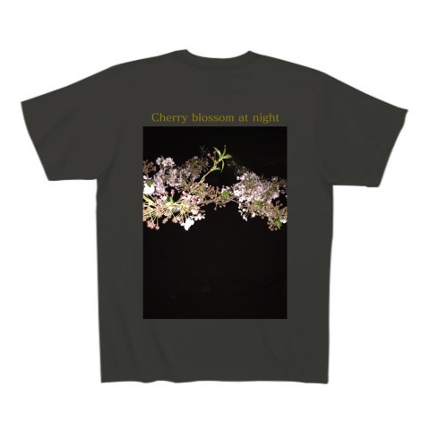 Cherry blossom at night｜Tシャツ Pure Color Print｜スモークブラック