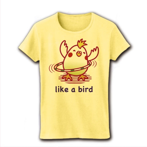 like a bird 2(YG)｜レディースTシャツ｜ライトイエロー