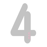 「４」｜iPhone6/6s手帳型レザーケース｜ホワイト