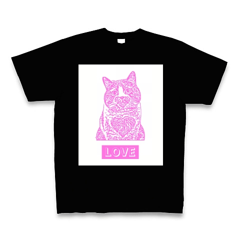 LOVEなネコ｜Tシャツ Pure Color Print｜ブラック