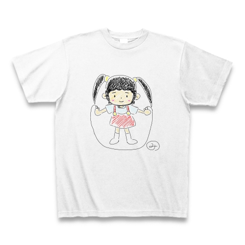 縄跳びをしている女の子｜Tシャツ｜ホワイト