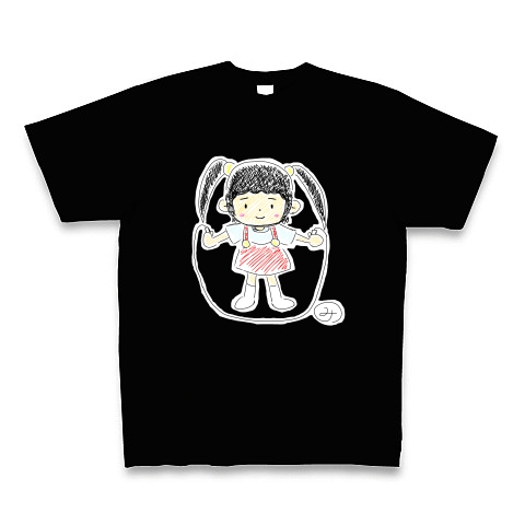 縄跳びをしている女の子｜Tシャツ Pure Color Print｜ブラック