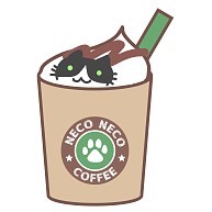 猫コーヒーフラペチーノ　黒白ハチワレ