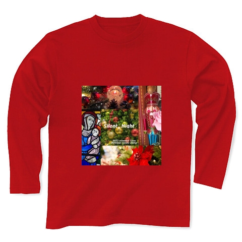 クリスマスキャロル2022｜長袖Tシャツ Pure Color Print｜レッド