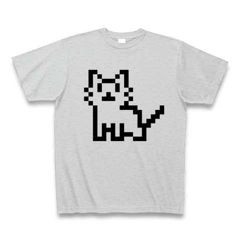 商品詳細 ドット絵ネコ猫 Tシャツ グレー デザインtシャツ通販clubt