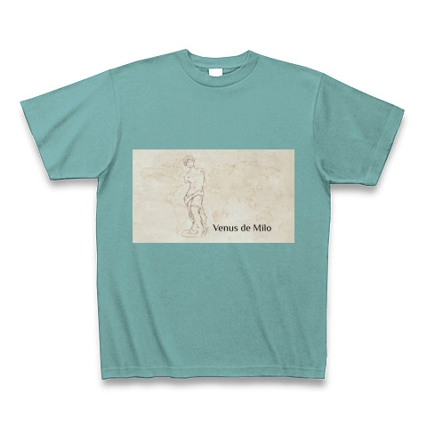 商品詳細 ミロのヴィーナス像と世界地図 2 Tシャツ Pure Color Print ミント デザインtシャツ通販clubt