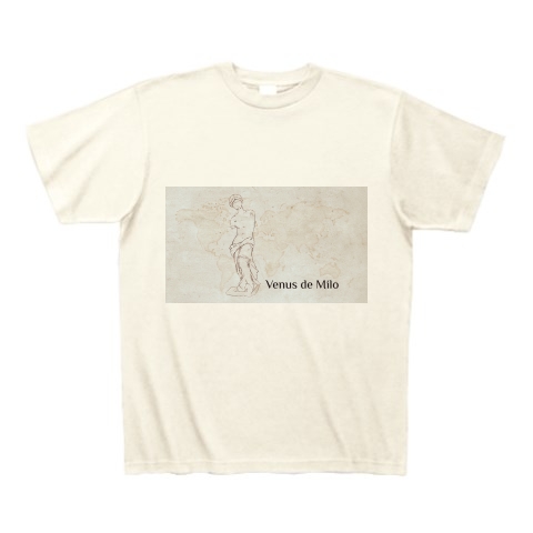商品詳細 ミロのヴィーナス像と世界地図 2 Tシャツ Pure Color Print アイボリー デザインtシャツ通販clubt