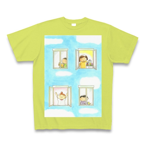 商品詳細 おはよう Tシャツ Pure Color Print ライトグリーン デザインtシャツ通販clubt