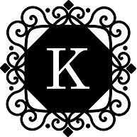イニシャル「K」｜iPhone6/6s手帳型レザーケース｜ホワイト