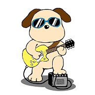 ギター犬