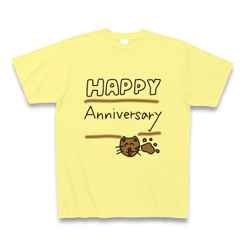 商品詳細 ハッピーアニバーサリー Tシャツ ライトイエロー デザインtシャツ通販clubt 商品詳細 ハッピーアニバーサリー Tシャツ ライトイエロー デザインtシャツ通販clubt
