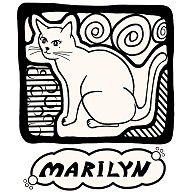 猫の装飾アート風（マリリン）ロゴ入り