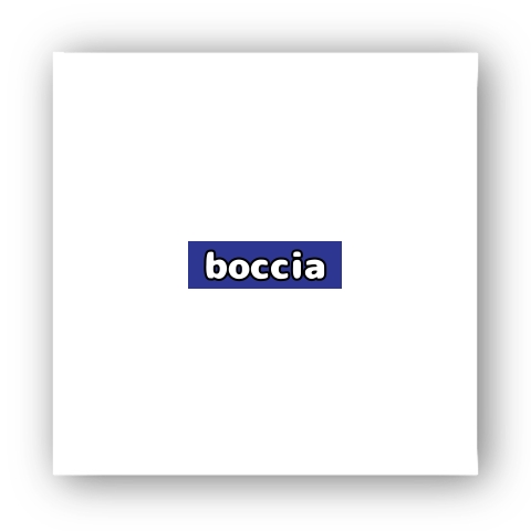 boccia文字マーク（青）｜マイクロファイバーハンドタオル｜ホワイト