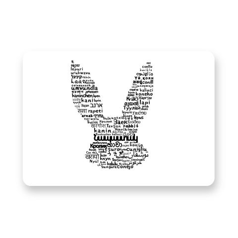 rabbit of words｜ひざ掛け｜ホワイト