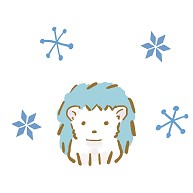ハリネズミ冬テーマ｜iPhone6/6s手帳型レザーケース｜ホワイト