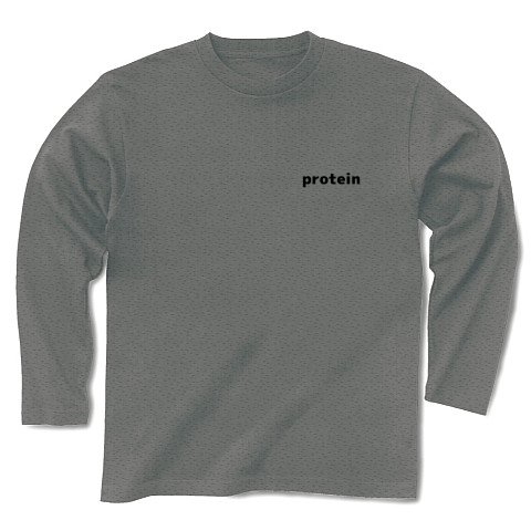 Nutrition Tシャツ(protein)｜長袖Tシャツ Pure Color Print｜グレー