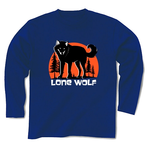 Lone Wolf (Design For Dark Colours)｜長袖Tシャツ Pure Color Print｜ロイヤルブルー