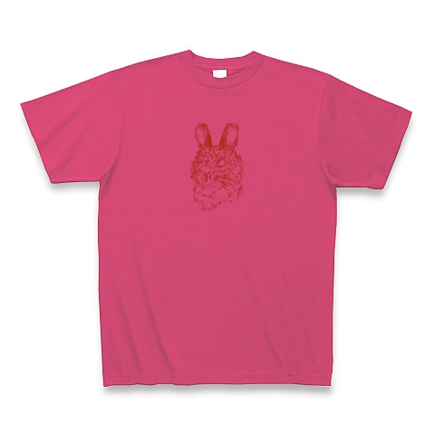 ウサギ｜Tシャツ｜ホットピンク