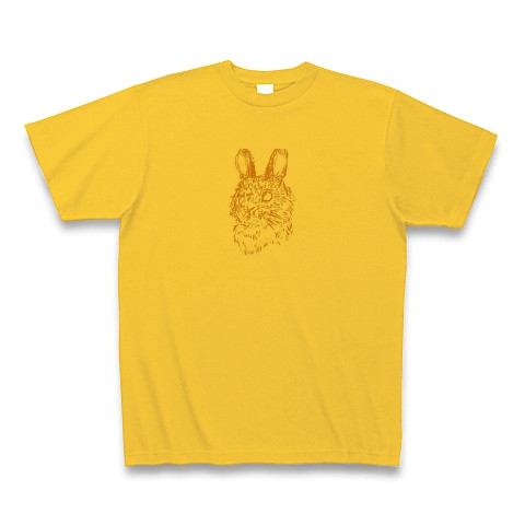 ウサギ｜Tシャツ｜ゴールドイエロー